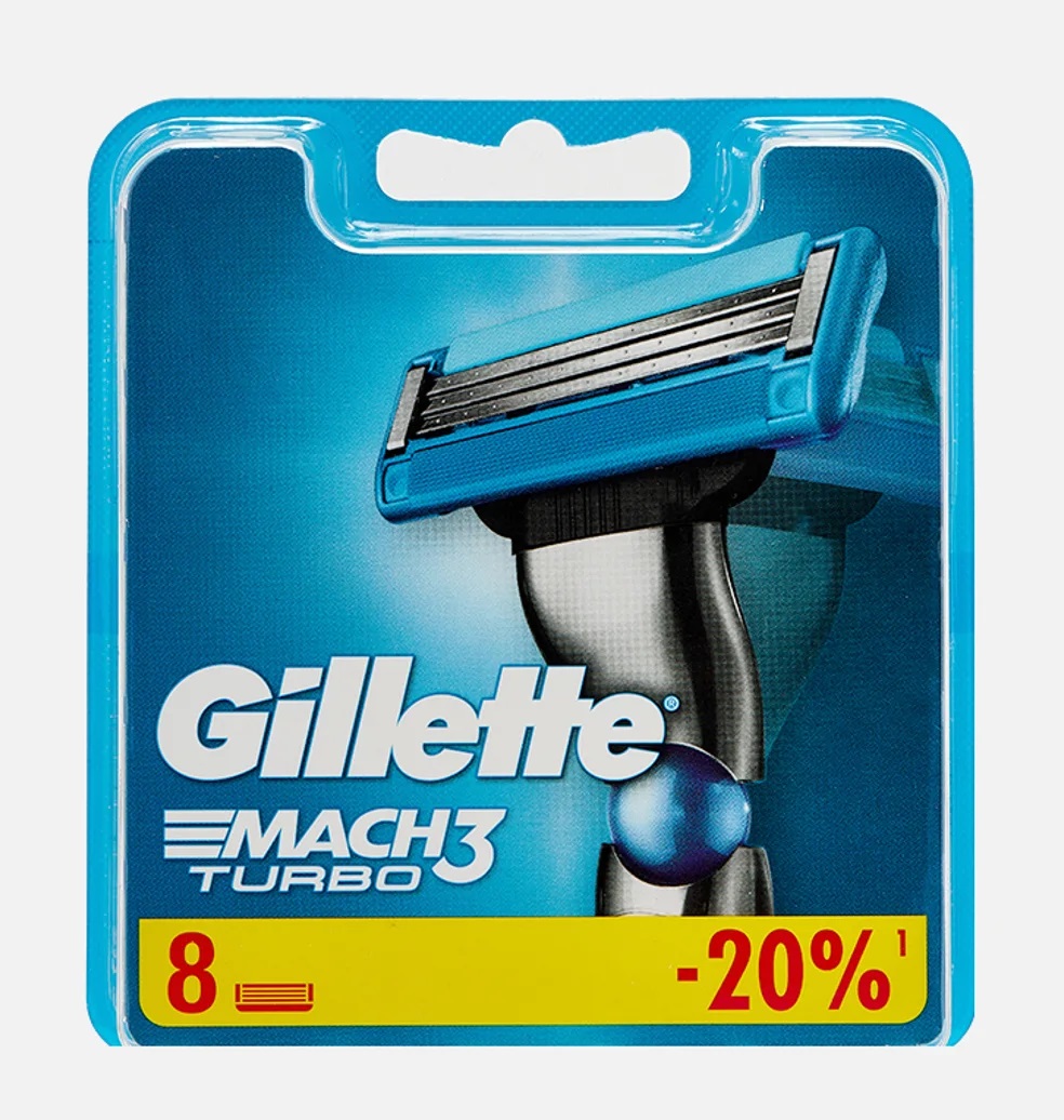 Mach3 Turbo 8 шт. Кассеты Gillette Mach3 Turbo 8 шт. — изображение 1